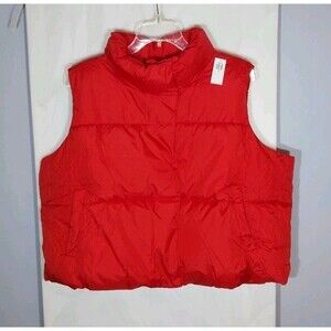 Old Navy Men’s 2X Puffer Vest Big Tall Red Lightweight Full Zip NWT